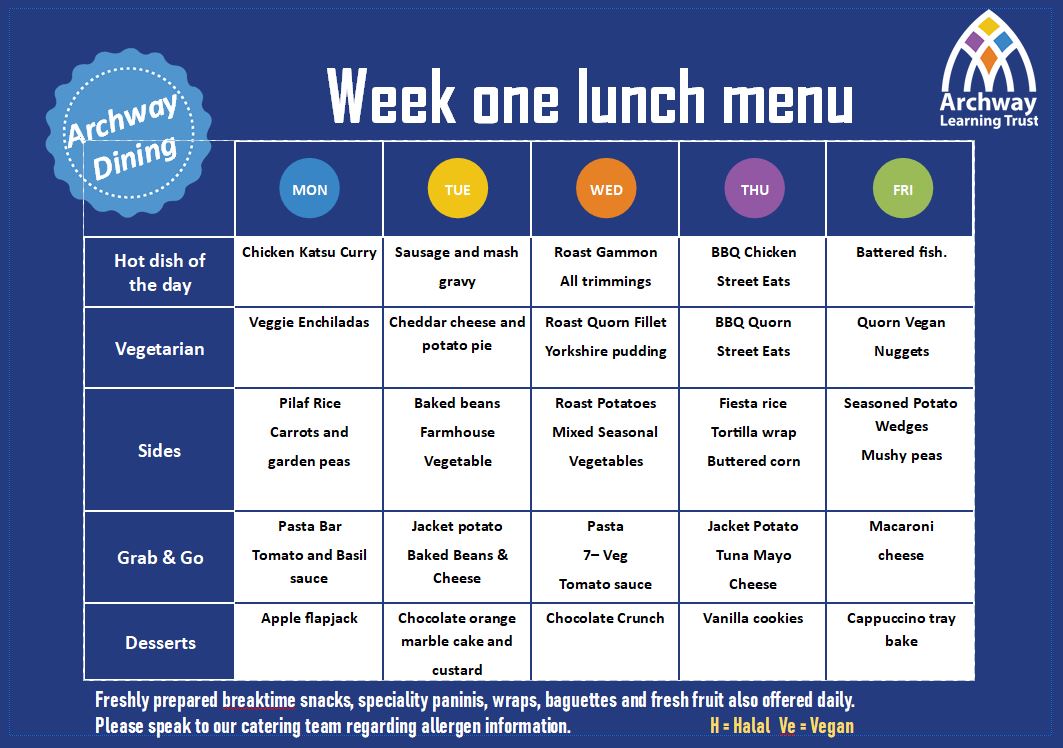 Week 1 Menu
